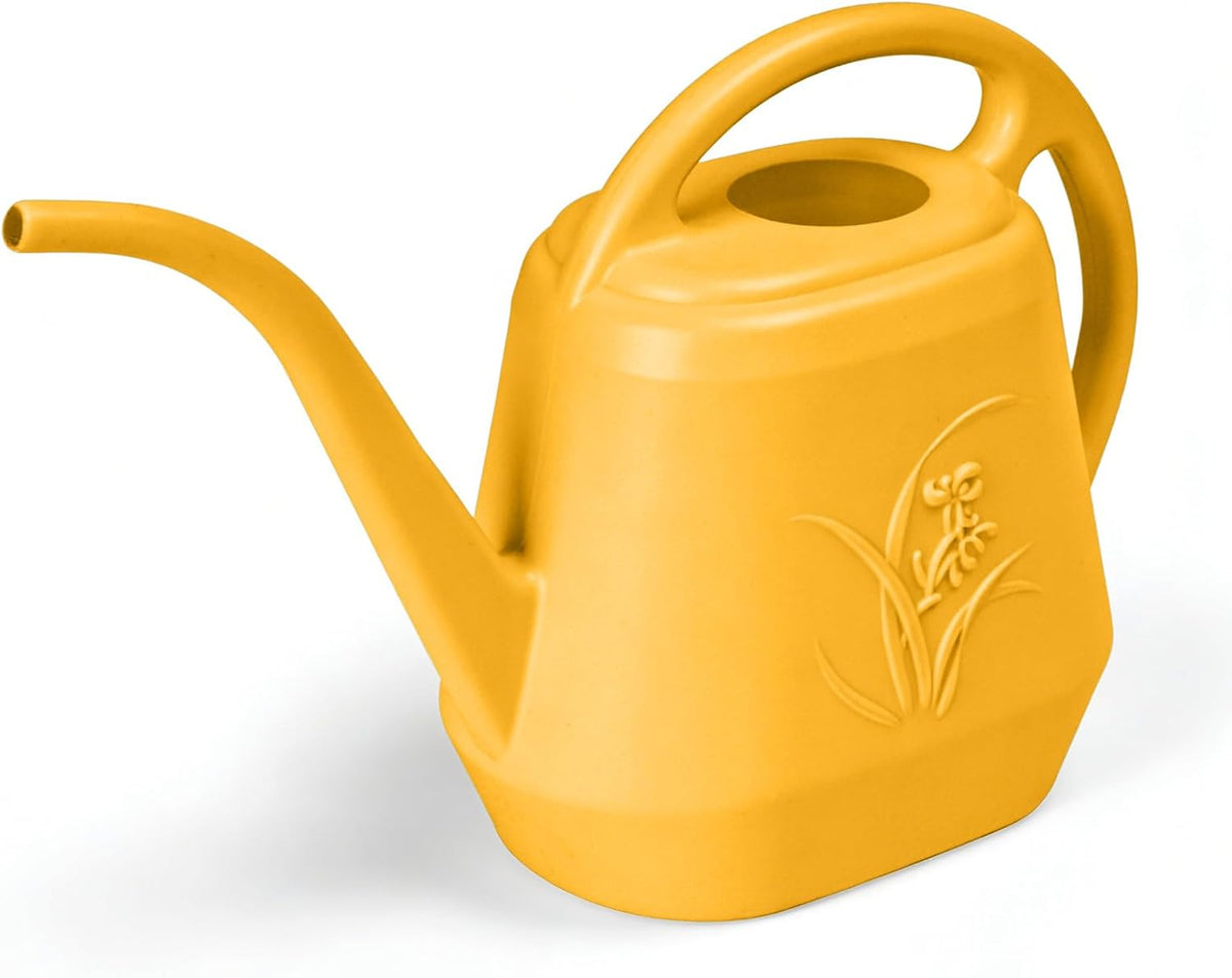 Hand Plastic Watering Can - for Indoor and Outdoor Home Garden Plants - with Long Spout - Orange - 1/2 Gallon