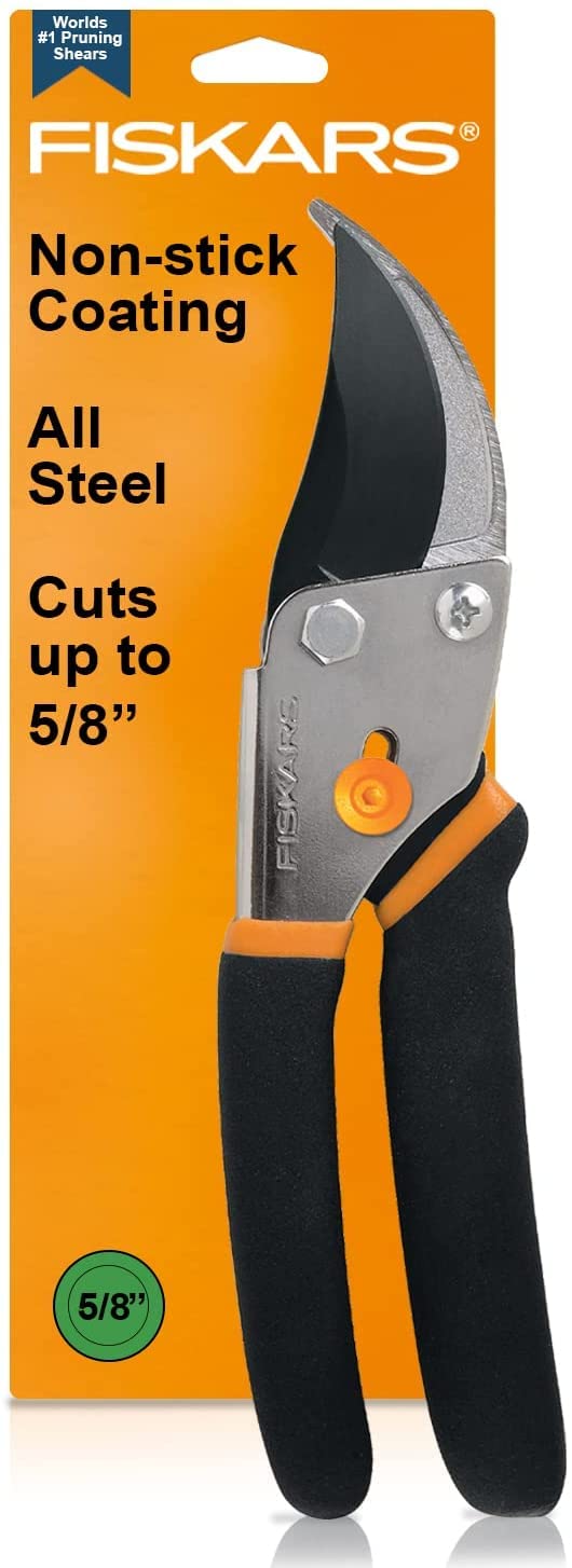 Fiskars Bypass Pruning Shears, 5/8" Cut Capacity Garden Clippers