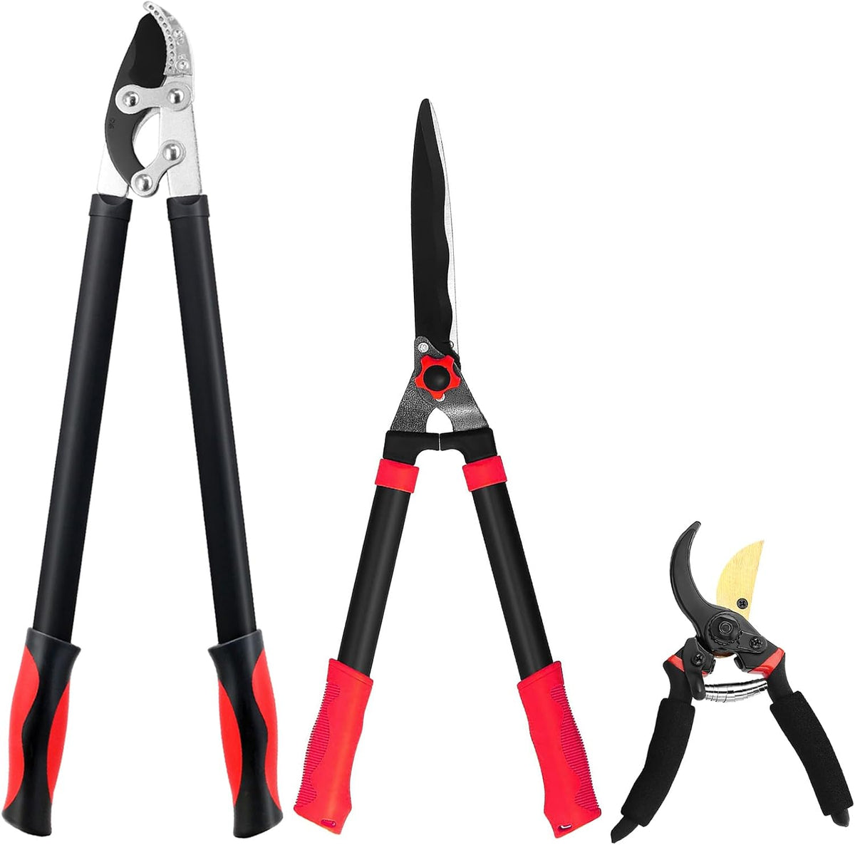 YRTSH Loppers, Hedge Shears & Pruners Combo Set, 3-Piece Hedge Clippers