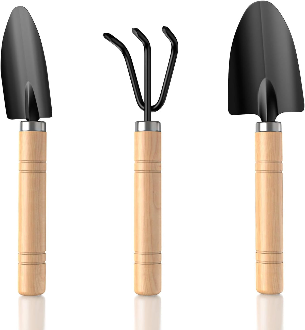3 Pcs Mini Garden Tool Set with Small Trowel, Mini Shovel & Hand Rake