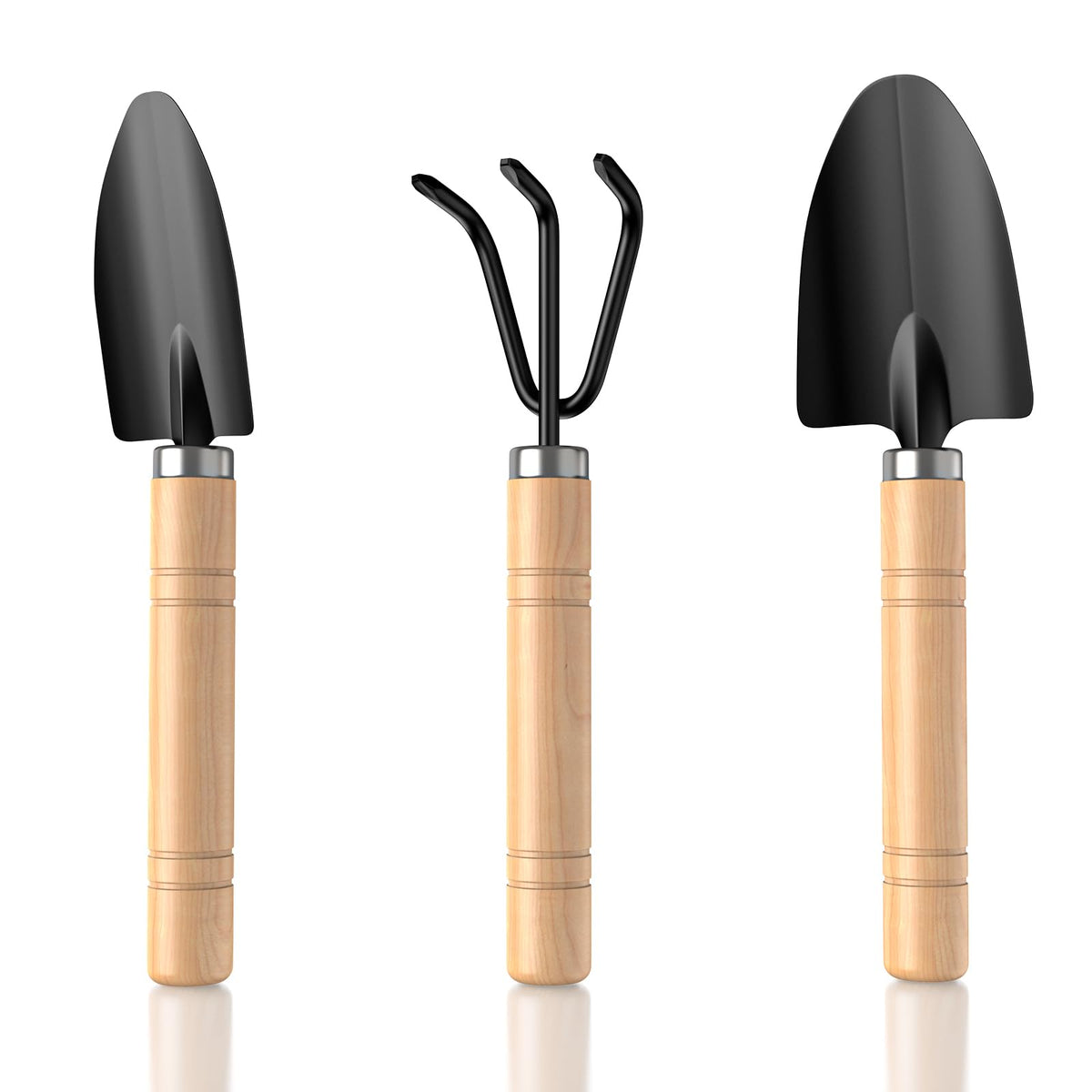 3 Pcs Mini Garden Tool Set with Small Trowel, Mini Shovel & Hand Rake