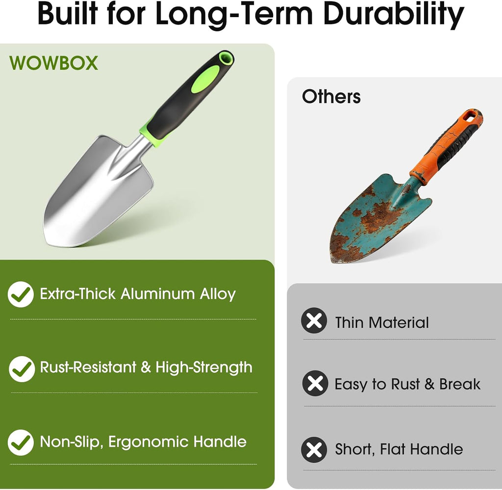 WOWBOX Garden Tools Set, 10 PCS Heavy Duty Gardening Hand Tools Kit, Green