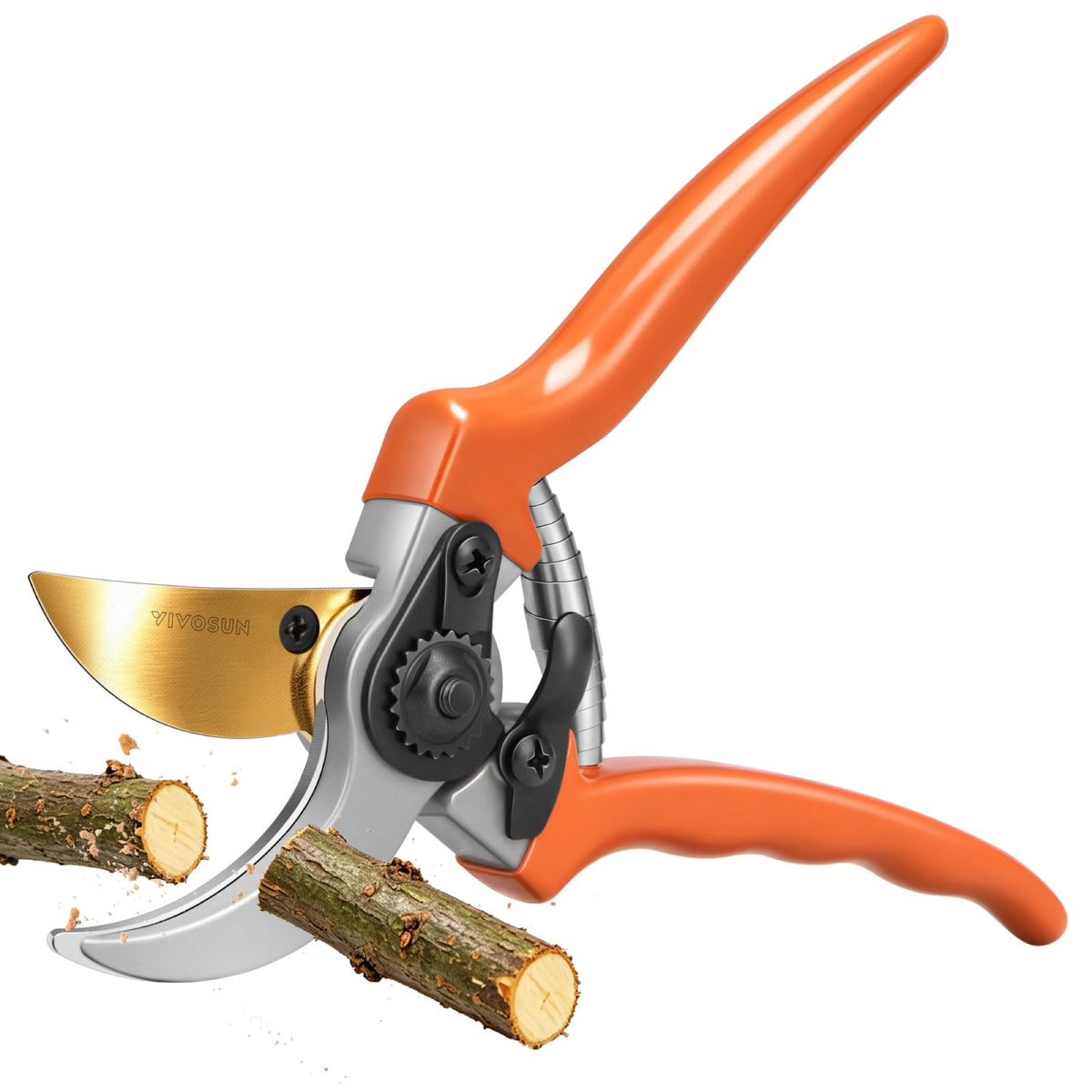 VIVOSUN 8.5" Bypass Pruning Shears for Gardening, Heavy-Duty Garden Scissors, Ultra Sharp Pruners with 3/4 in. Cut Capacity SK5 Blades, Thick Cushion-Covered Handle and Safety Lock