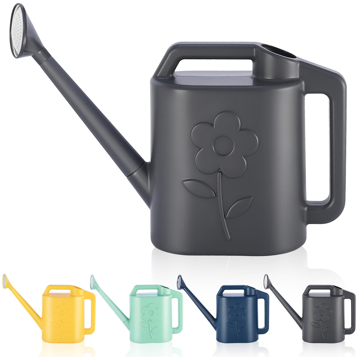 2.8L Watering Can for Indoor Plants, Garden Watering Cans for Outdoor Plant House Flower, Modern Plant Watering Can Large Long Spout with Sprinkler Head