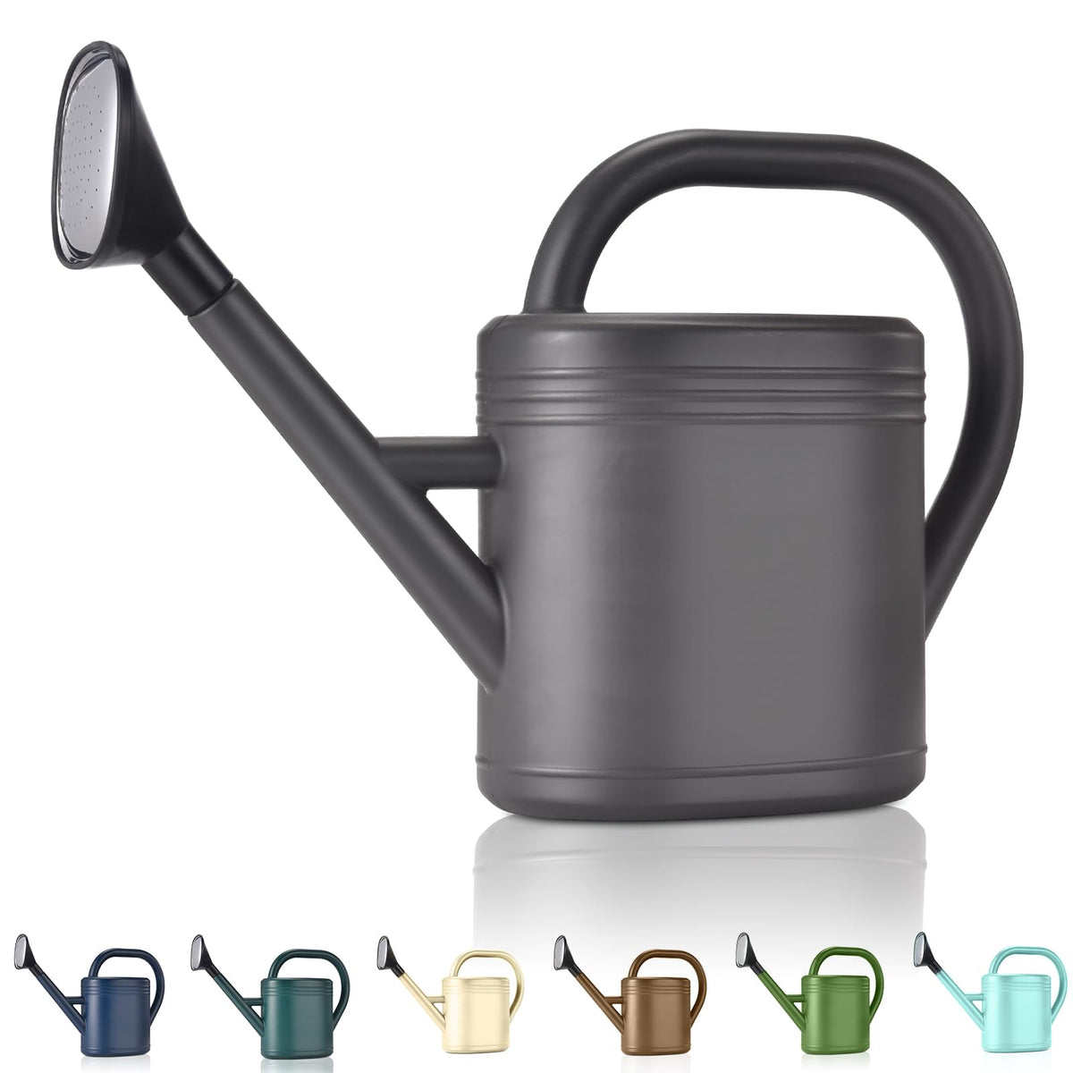 Watering Can 1 Gallon for Indoor Plants, Garden, Outdoor Plant House Flower, Gallon Large Long Spout with Sprinkler Head (Blue)