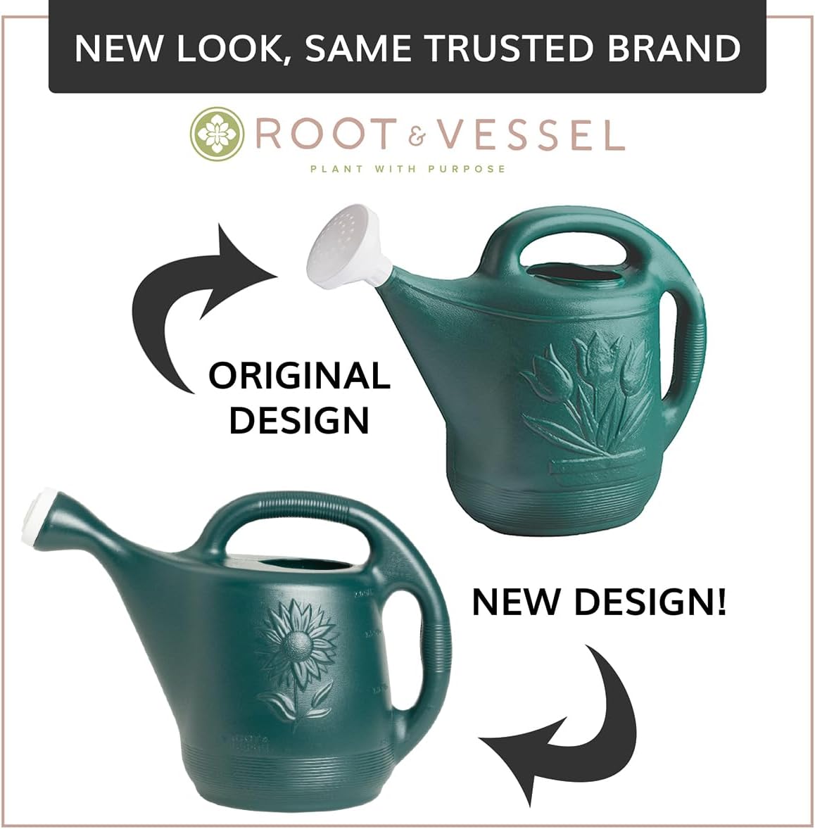 Root & Vessel Classic 2-Gallon Watering Can Outdoor, Hunter Green