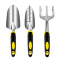Garden Tool Set, 3 Piece Gardening Tools Includes Garden Trowel, Transplant Trowel and Hand Rake with Non-Slip Ergonomic Handle, Heavy Duty Garden Kit for Planting, Garden Gifts, Red