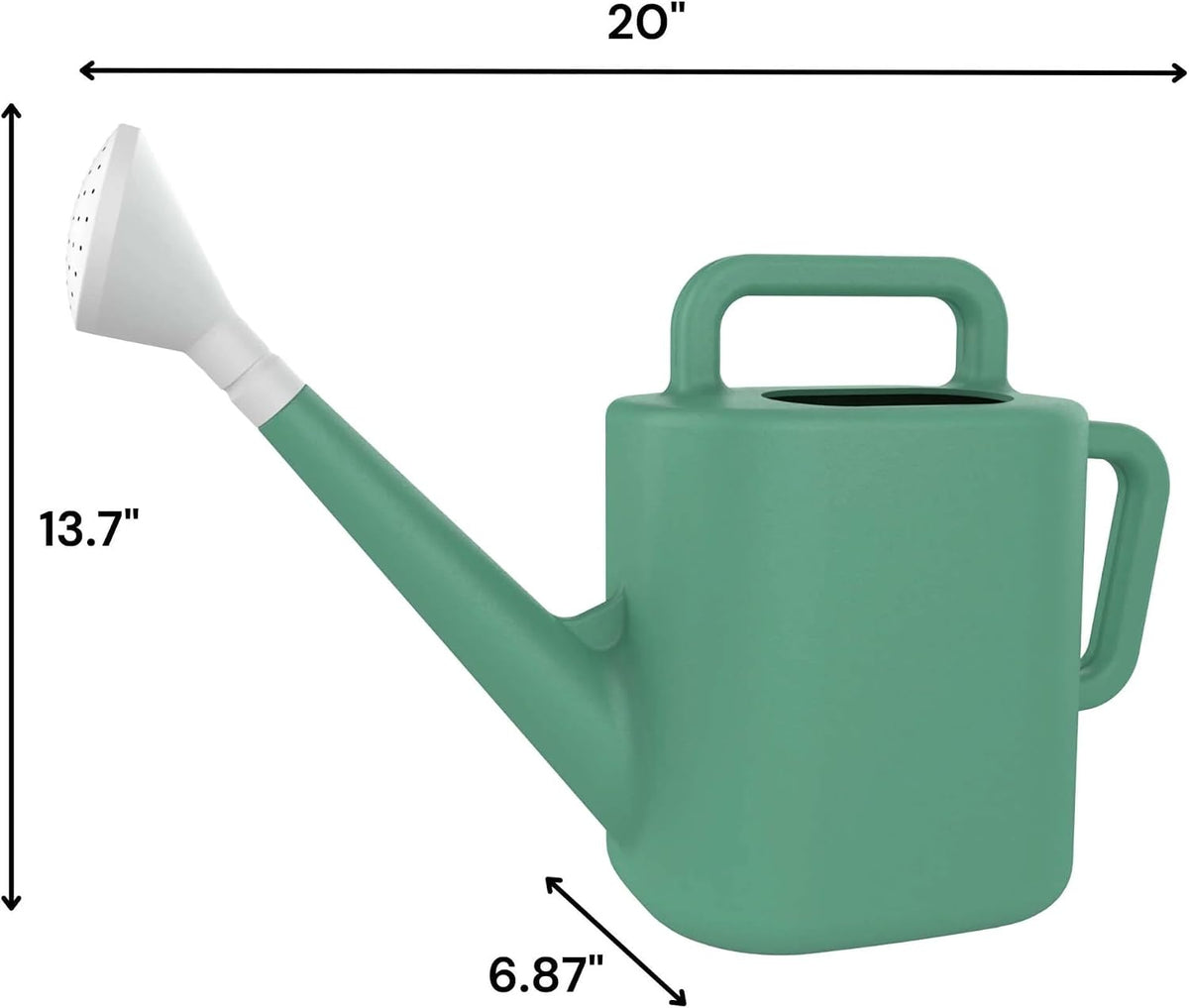 2 Gallon Resin Watering Can, Green Lily, Dual Handle