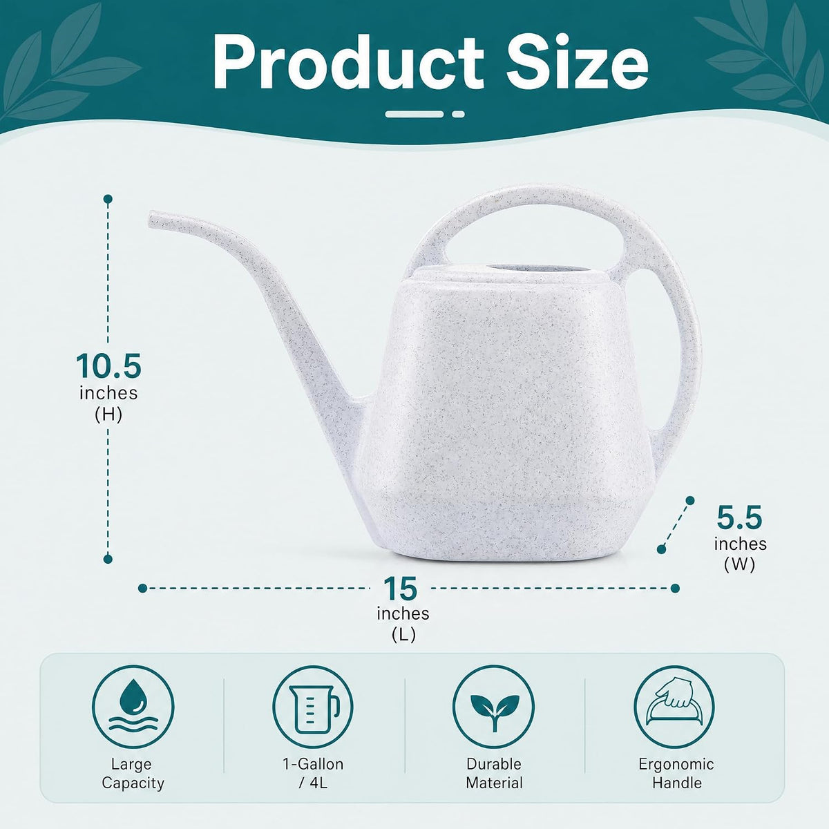 Fasmov Plastic Watering Can, 1-Gallon