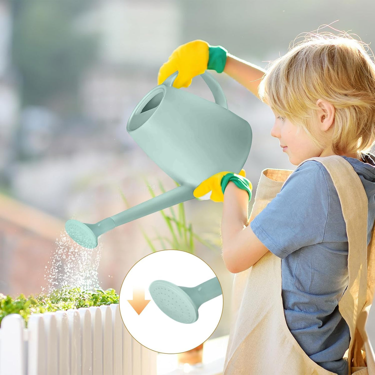 Plant Watering Can - Plastic Indoor and Outdoor - 1/2 Gallon - Light Green