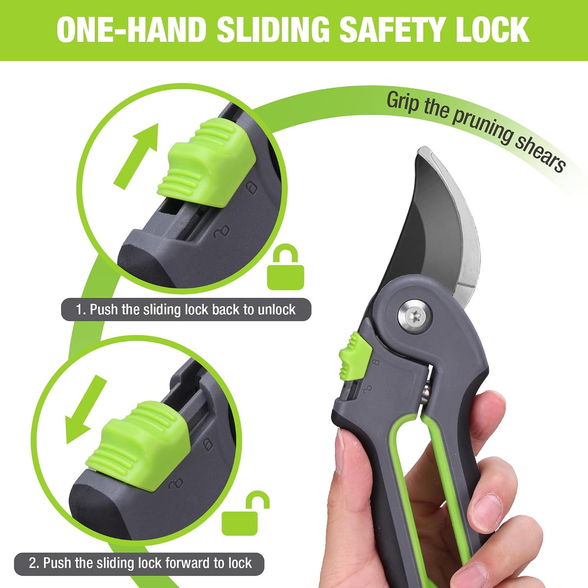 WORKPRO 8" Bypass Pruning Shears for Gardening with Dual-Size Opening