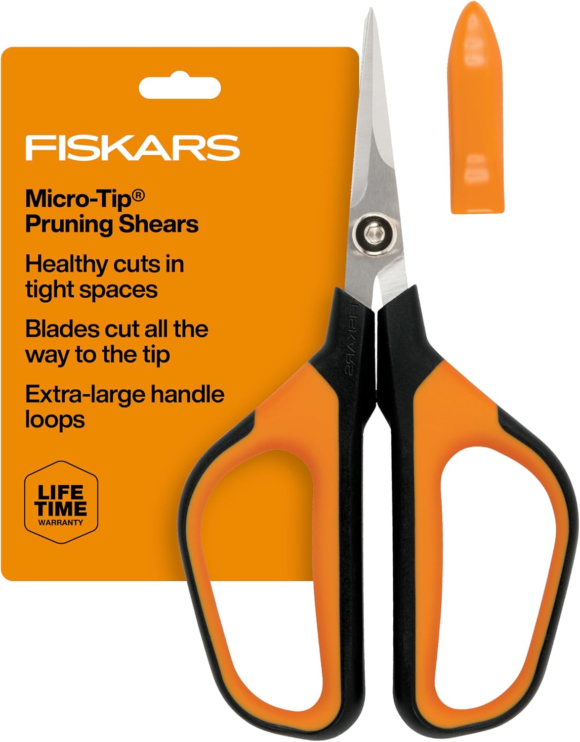 Fiskars 7" Loop Micro-Tip Pruning Shears, Garden Snips for Intricate Cuts