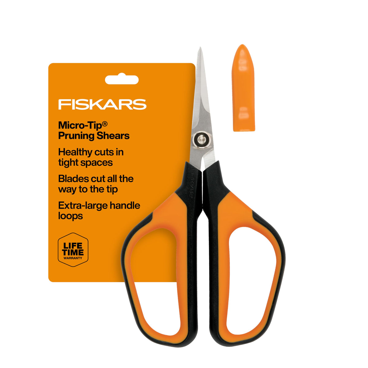 Fiskars 7" Loop Micro-Tip Pruning Shears, Garden Snips for Intricate Cuts