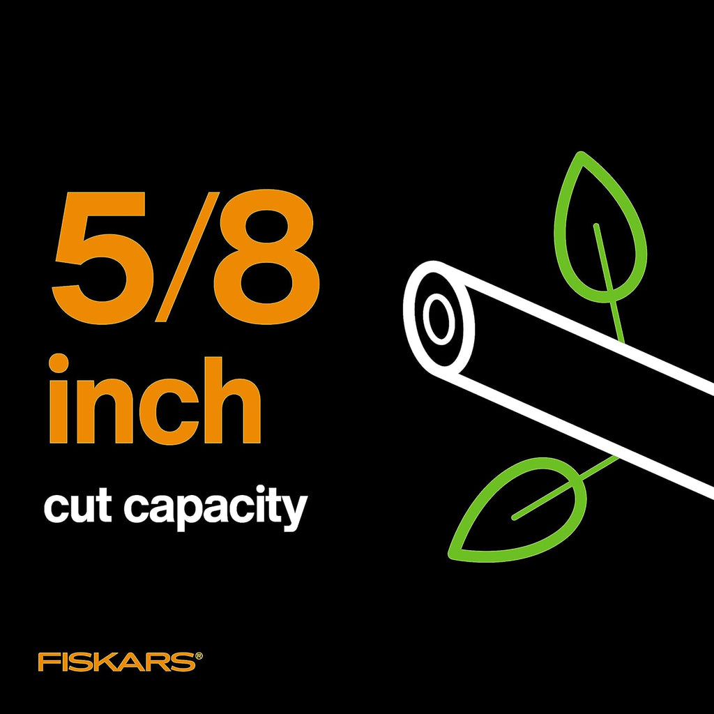 Fiskars SoftGrip Bypass Pruning Shears, 5/8” Cut Capacity Garden Clippers