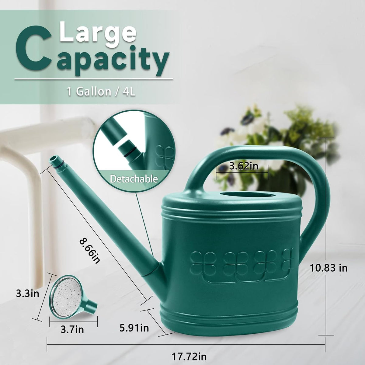 1 Gallon Watering Can, Plant Watering Can for Indoor & Outdoor