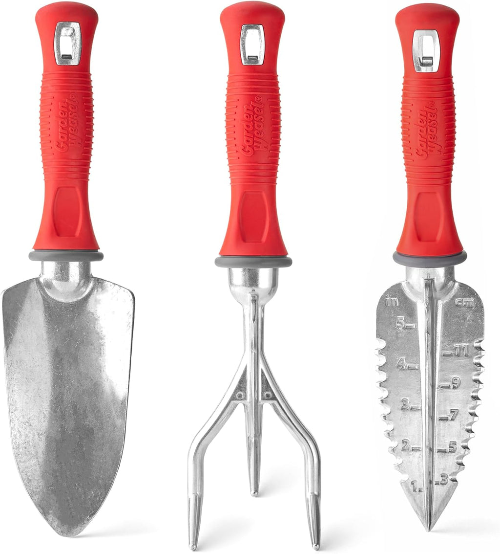 Garden Weasel 3Piece Hand Tool Set Trowel Transplanter Cultivator Gardening