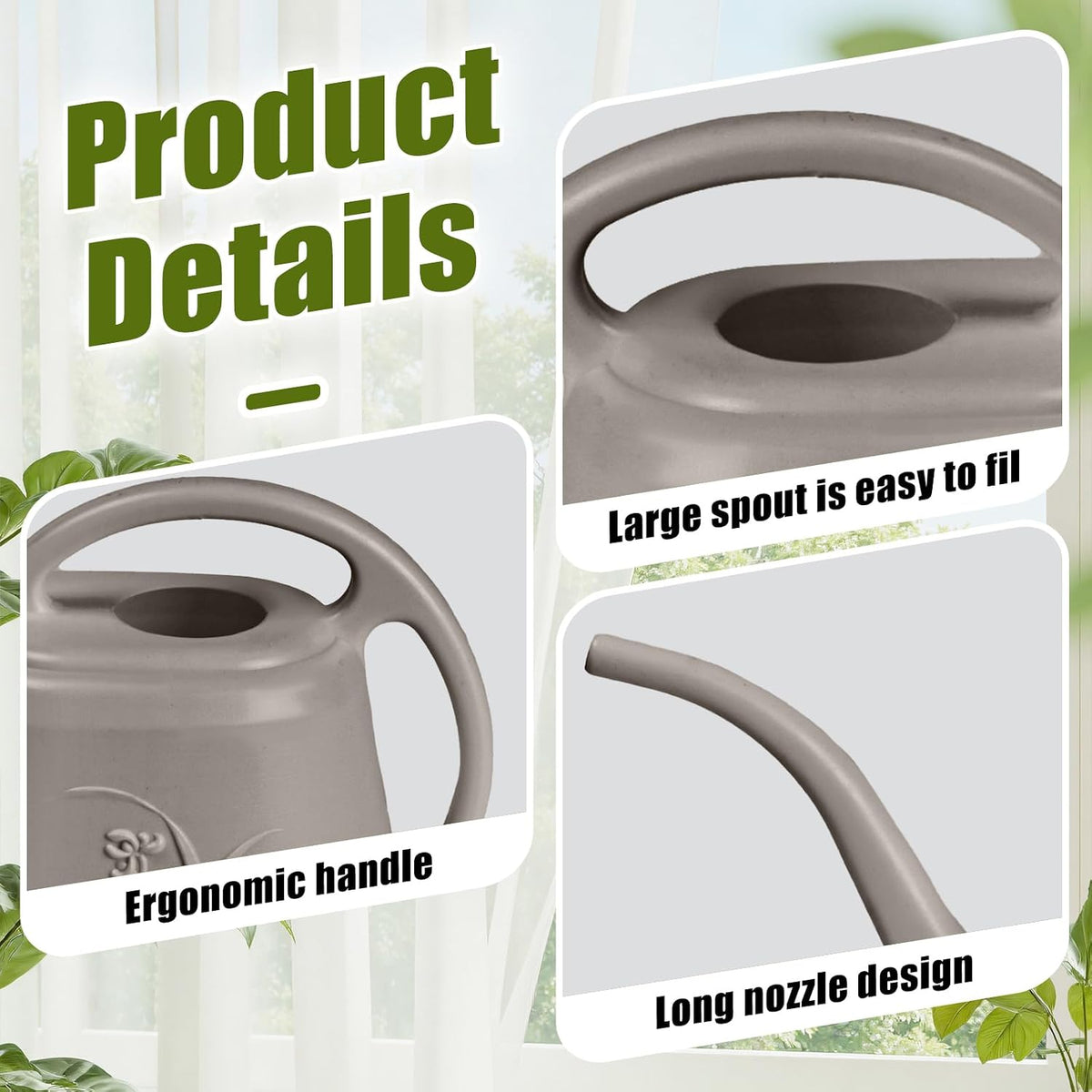Plastic Plant Watering Can - 1/2 Gallon - Coffee Color