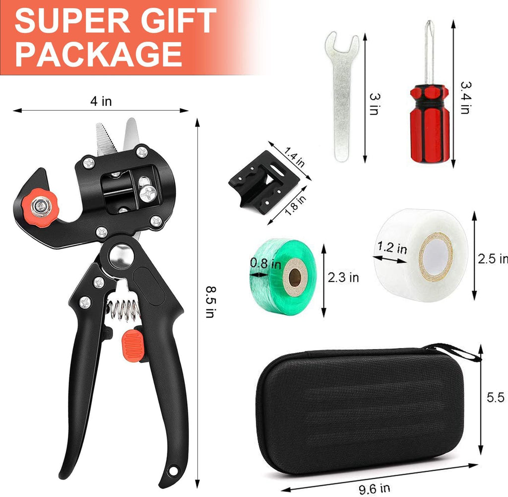 2-in-1 Garden Grafting Tools Pruner Kit, V-Graft Omega-Graft and U-Graft, Plant Branch Vine Fruit Tree Cutting Tool Kits Scissors