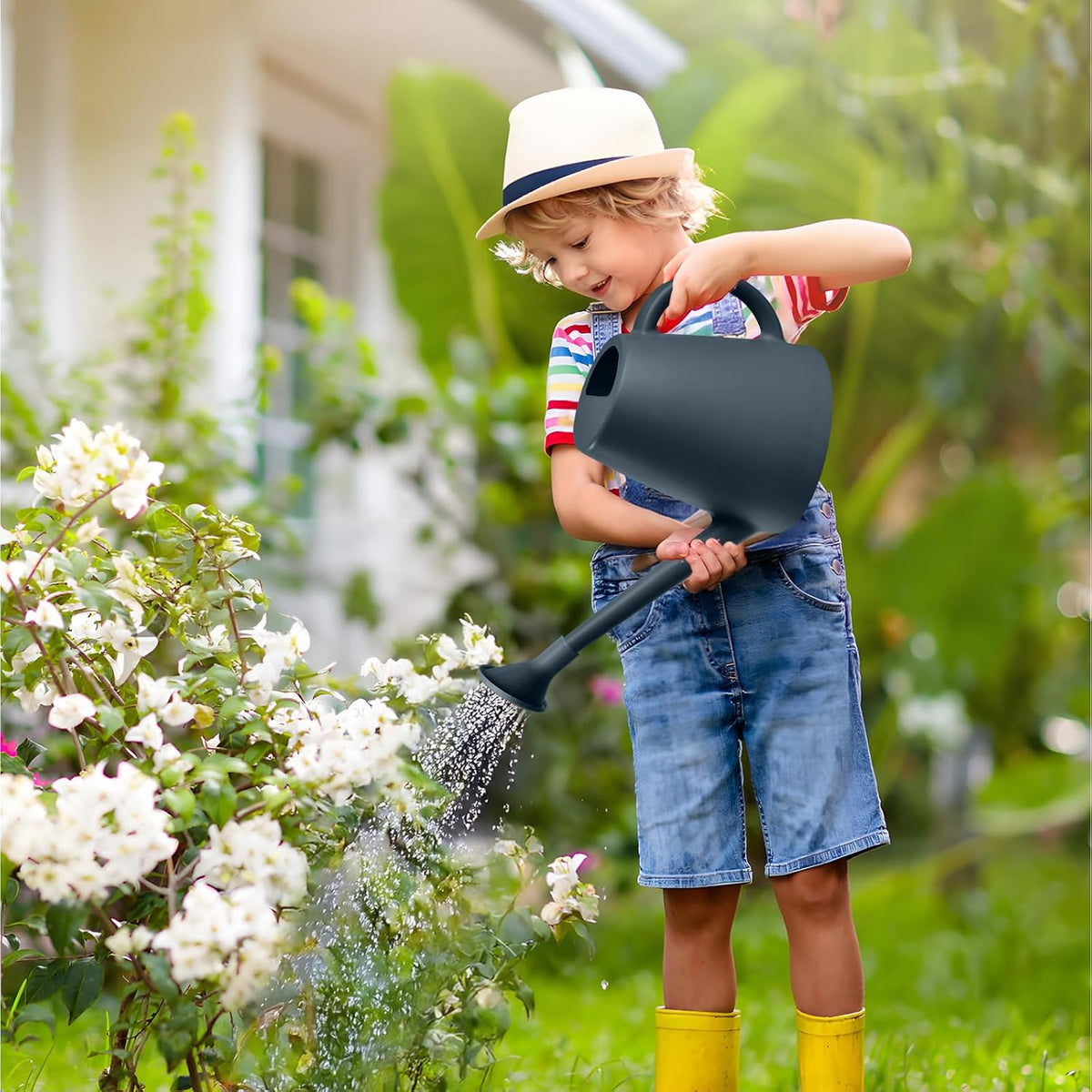 ZXJ Watering Can - for Indoor and Outdoor Home Garden Plants- Grey - 1/2 Gallon