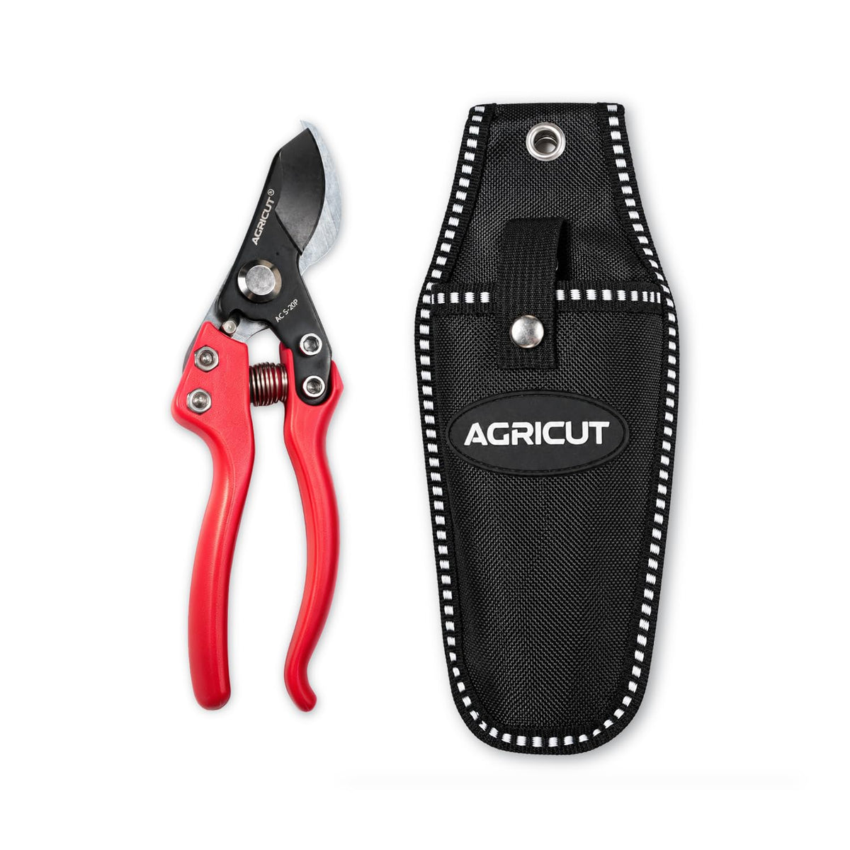 AGRICUT Hand Pruners with Sheath, Gardening Shears Scissors with Sheath