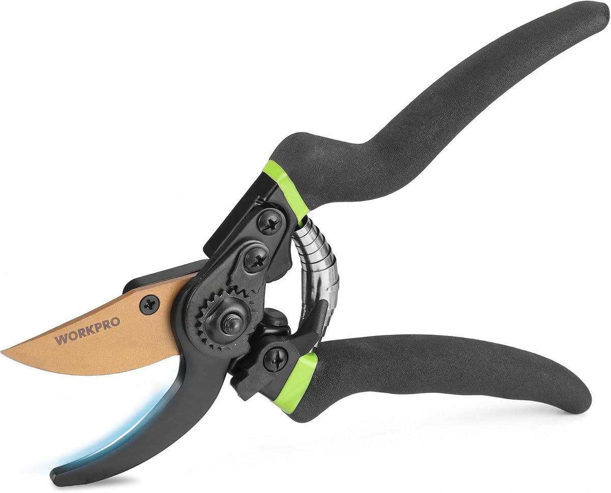 WORKPRO 8.5" Bypass Pruning Shears with Die-cast Aluminum Handle
