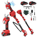 2-in-1 Electric Pruning Shears Cordless with Pole, 2.1" Cutting Diameter Pole Pruning Shears, Brushless Motor, Extra Blade, 2 * 2Ah Batteries, 2 Modes Adjustable Pruning Shears for Tree Flower