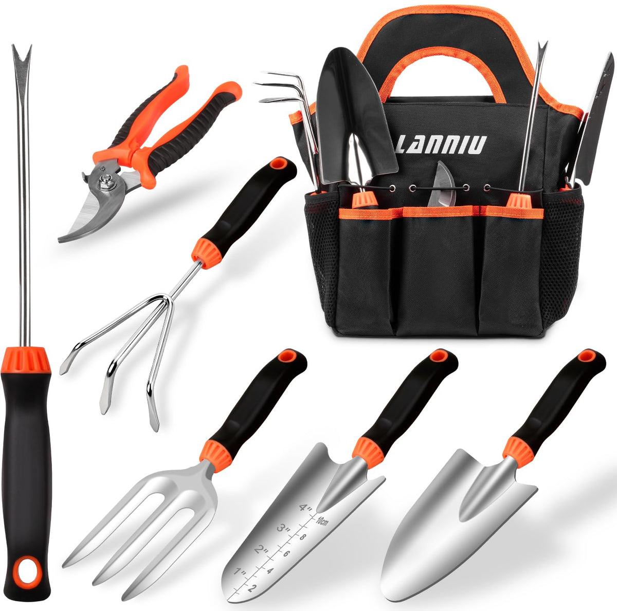9 Piece Garden Tool Set, Heavy Duty Gardening Hand Tools Kit