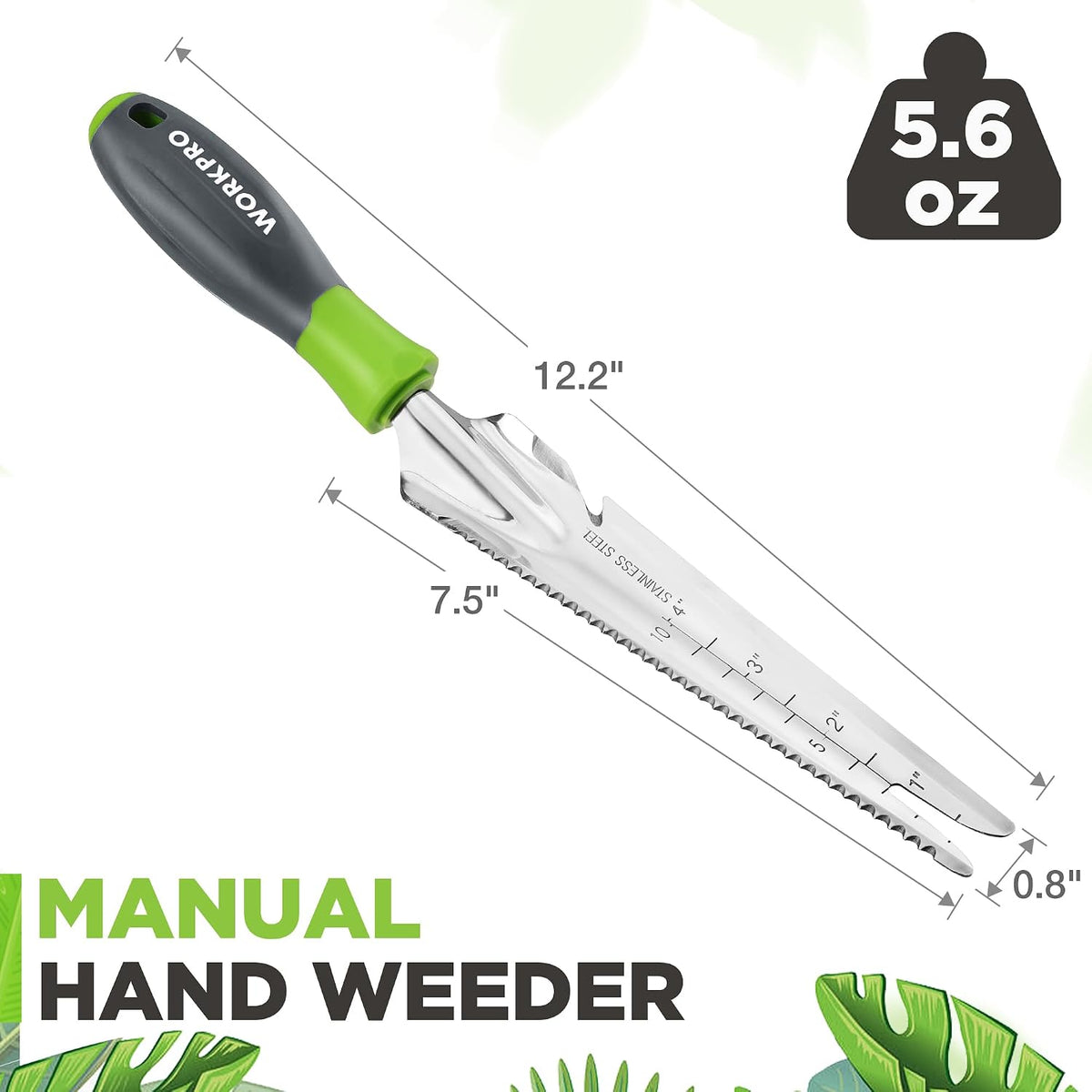 WORKPRO 5-in-1 Hand Weeder Puller, Stainless Steel Garden Trowel