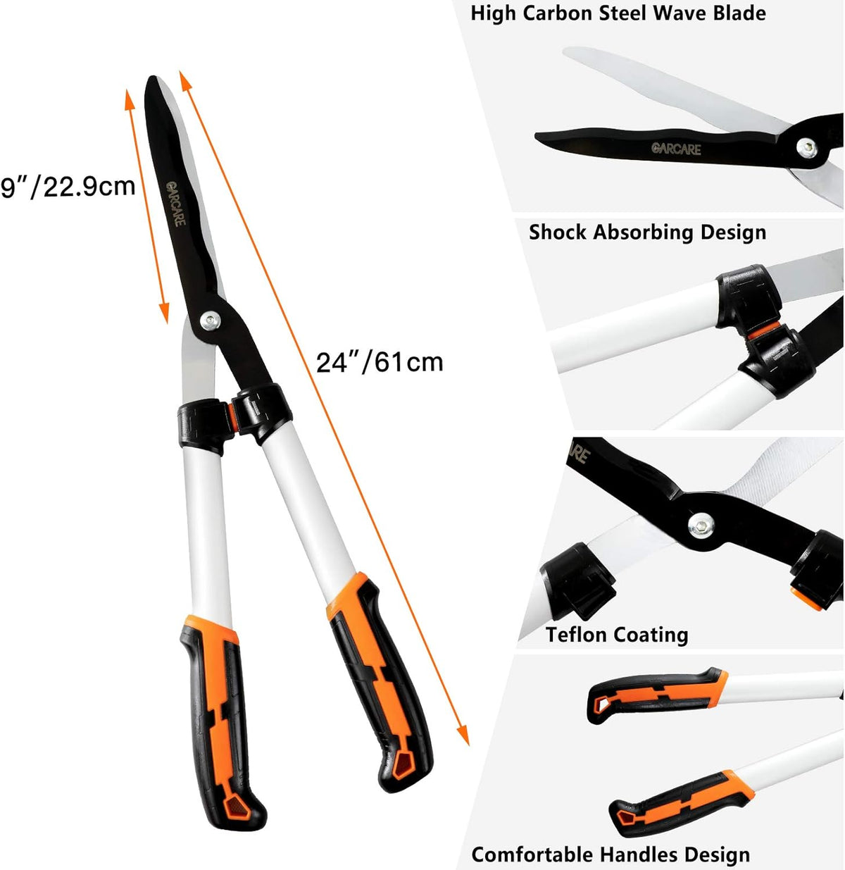 GARCARE Hedge Clippers Pruning Shears 4 in 1 Set Garden Pruning Tool Set