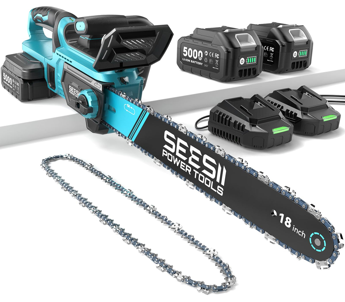 SEESII 2-in-1 Mini Chainsaw & Pruning Shears Combo, Brushless Motor