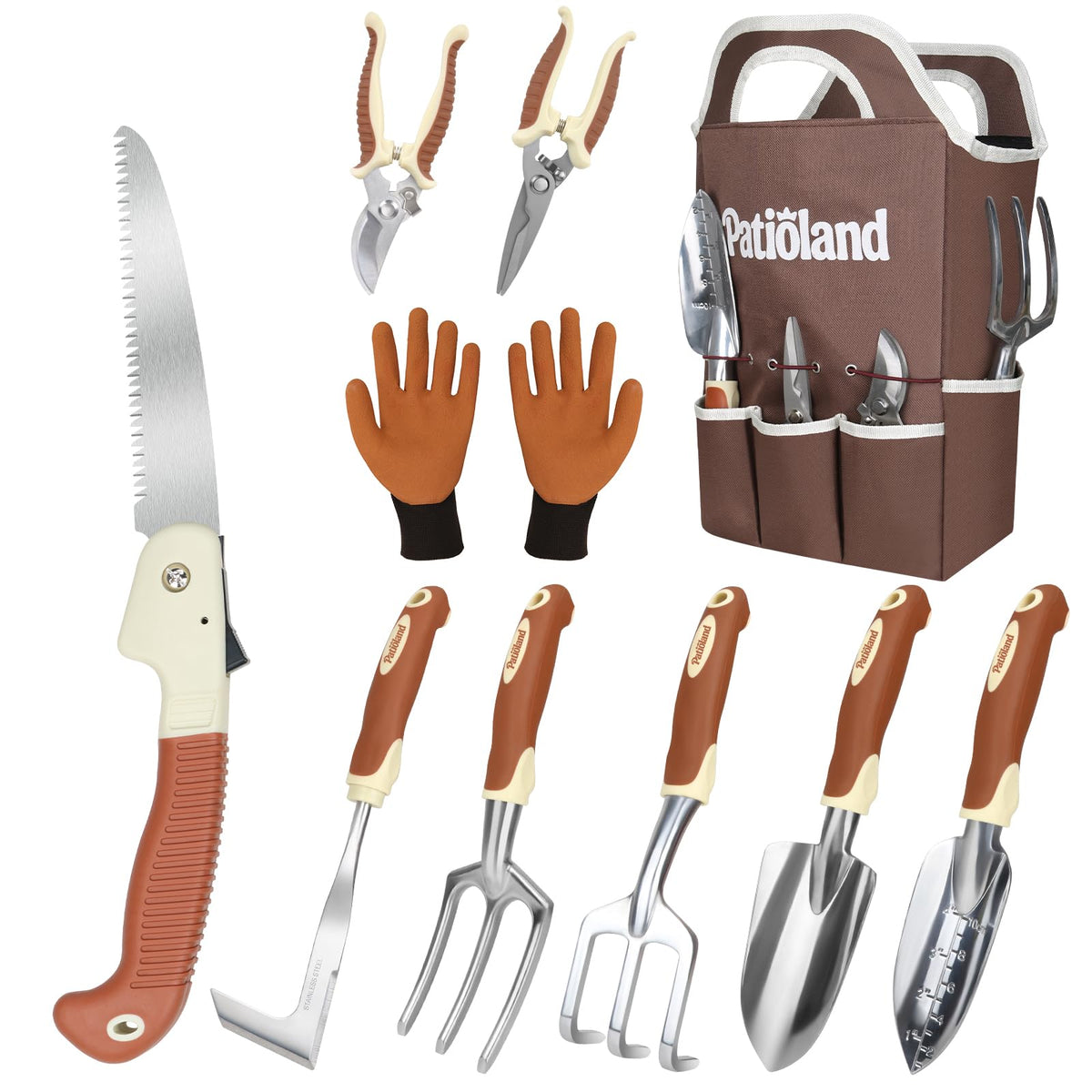 3 Pcs Mini Garden Tool Set with Small Trowel, Mini Shovel & Hand Rake