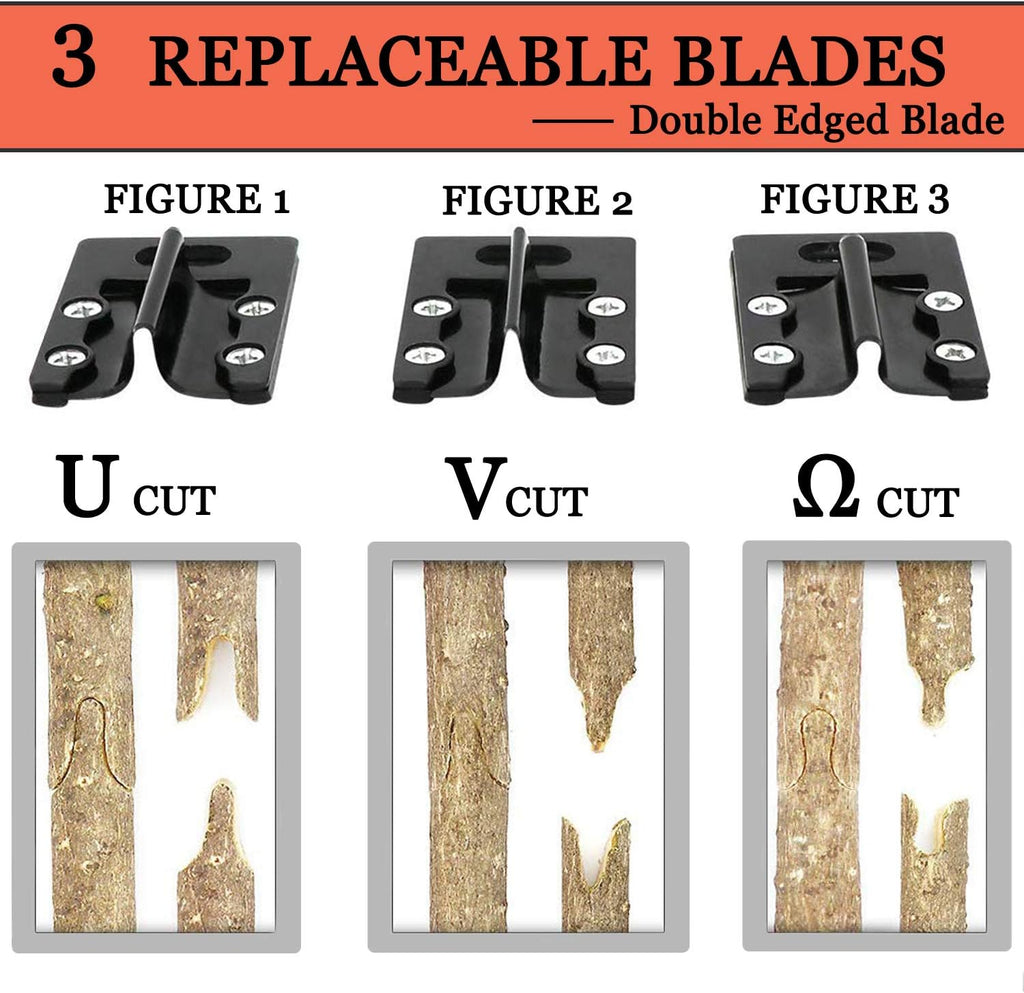 2-in-1 Garden Grafting Tools Pruner Kit, V-Graft Omega-Graft and U-Graft, Plant Branch Vine Fruit Tree Cutting Tool Kits Scissors