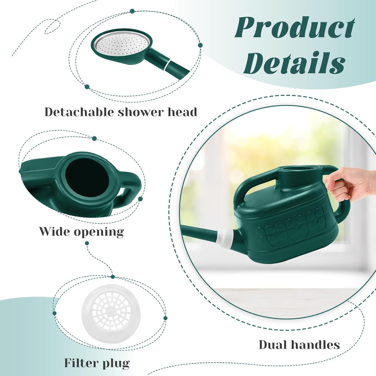 1 Gallon Watering Can, Outdoor Watering Can, Long Spout Water Can