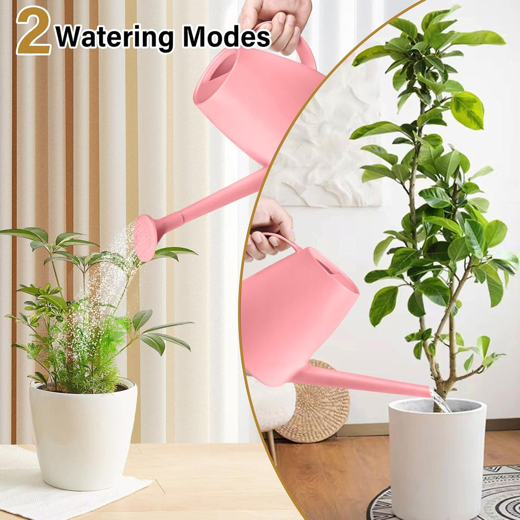 Plastic Watering Can for Home Plant Garden 1/2 Gallon Pink