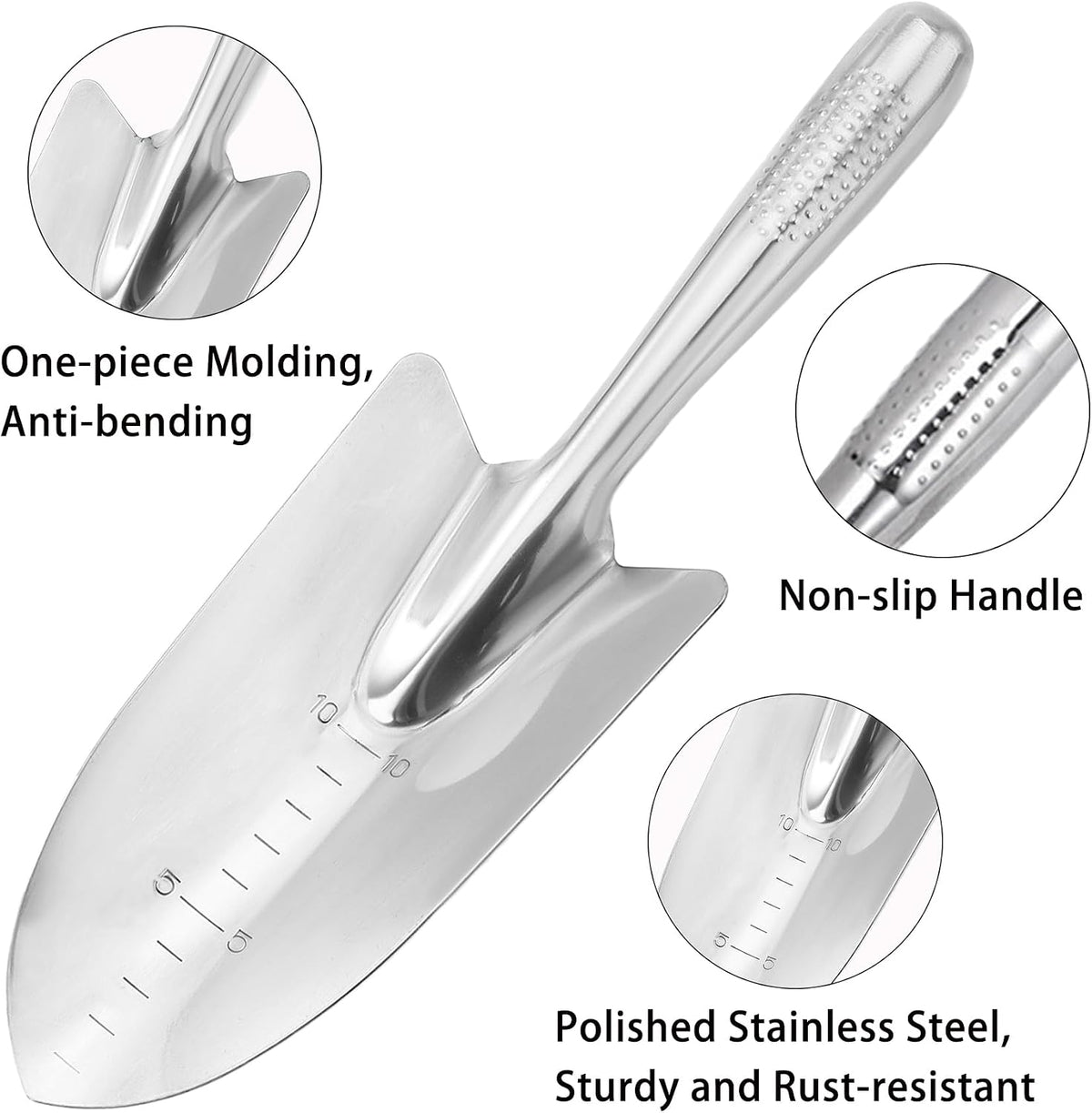 Garden Hand Trowel Stainless Steel Garden Shovel Rust Resistant Small Spade