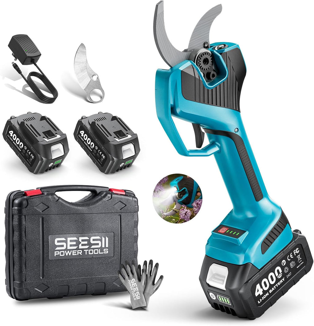 SEESII Electric Pruning Shears 4 Modes, 2.2" Cut Electric Pruners Cordless