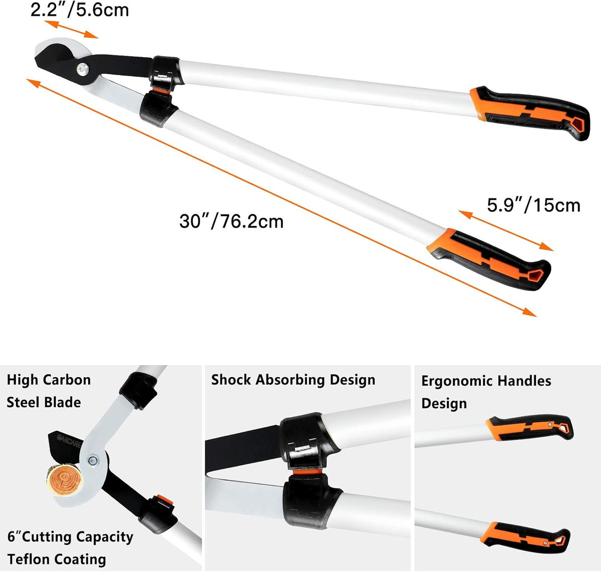 GARCARE Hedge Clippers Pruning Shears 4 in 1 Set Garden Pruning Tool Set