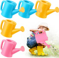Meooeck 6 Pieces Plastic Watering Can for Kids Small Beach Toy Watering Can Toys for Childs Toddler Boys Girls Water Play Outdoor Gardening Play Time Practical Use, Yellow, Pink, Blue