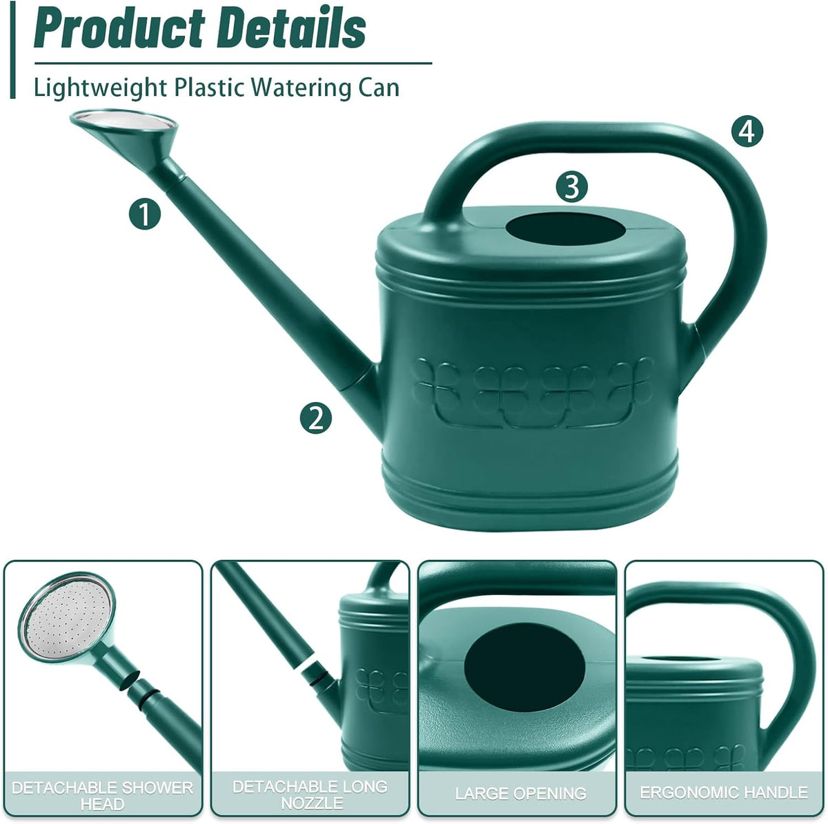 1 Gallon Watering Can, Plant Watering Can for Indoor & Outdoor