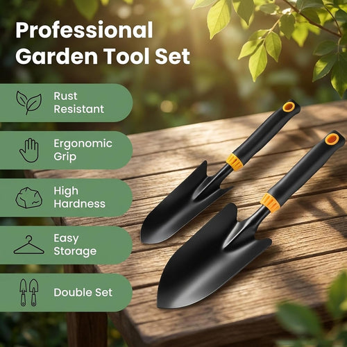 2 Pack Garden Trowel Shovel Set, Non-Slip Hand Spade for Planting