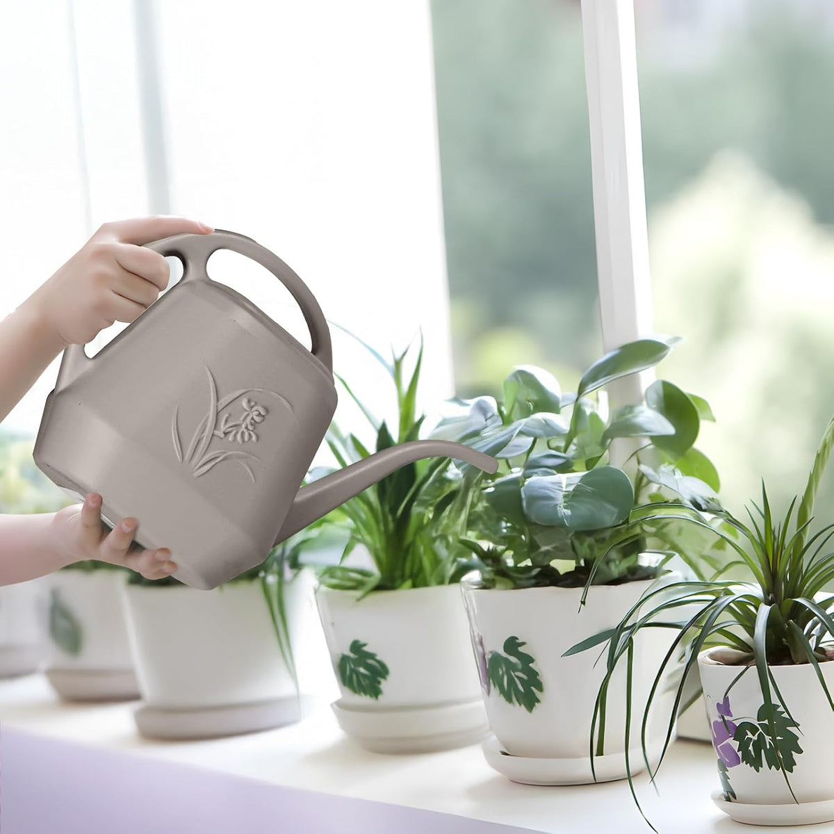 Plastic Plant Watering Can - 1/2 Gallon - Coffee Color