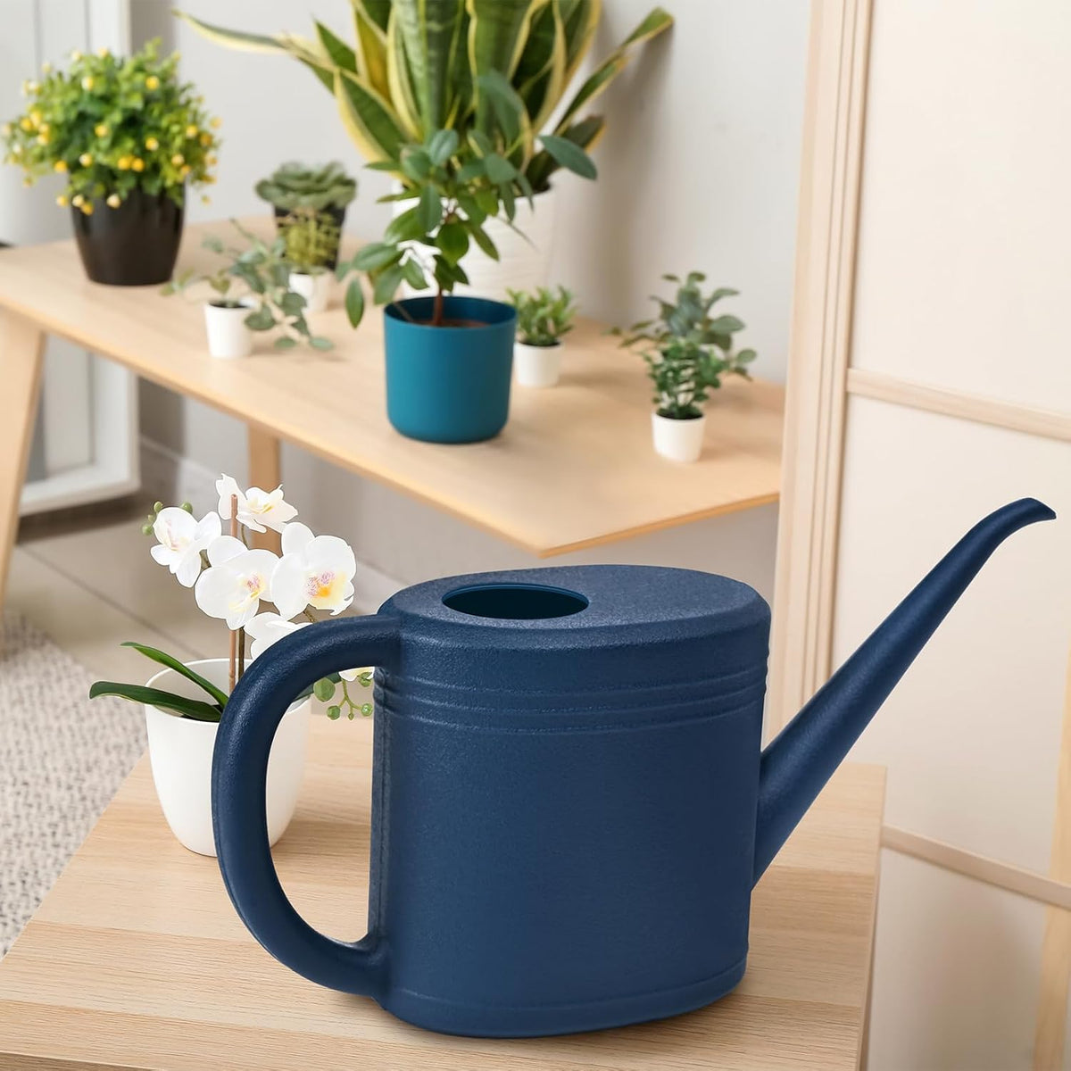 Watering Can for Garden Indoor Plants Outdoor Plant House Flower - 1/4 Gallon - Deep Blue