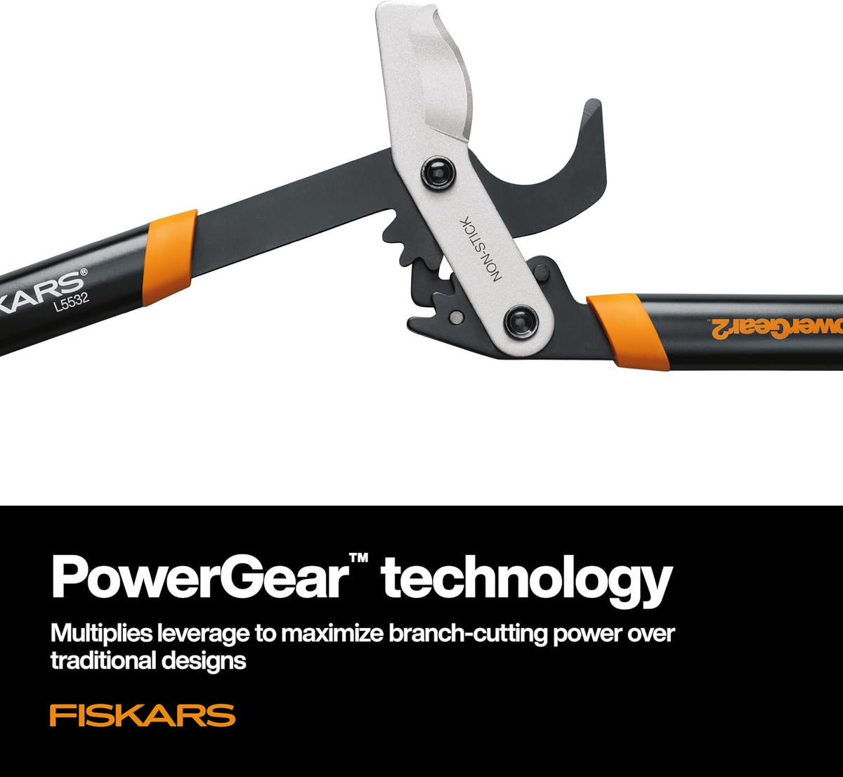 Fiskars 32” PowerGear2 Garden Bypass Loppers, 2" Cut Capacity Tree Trimmer