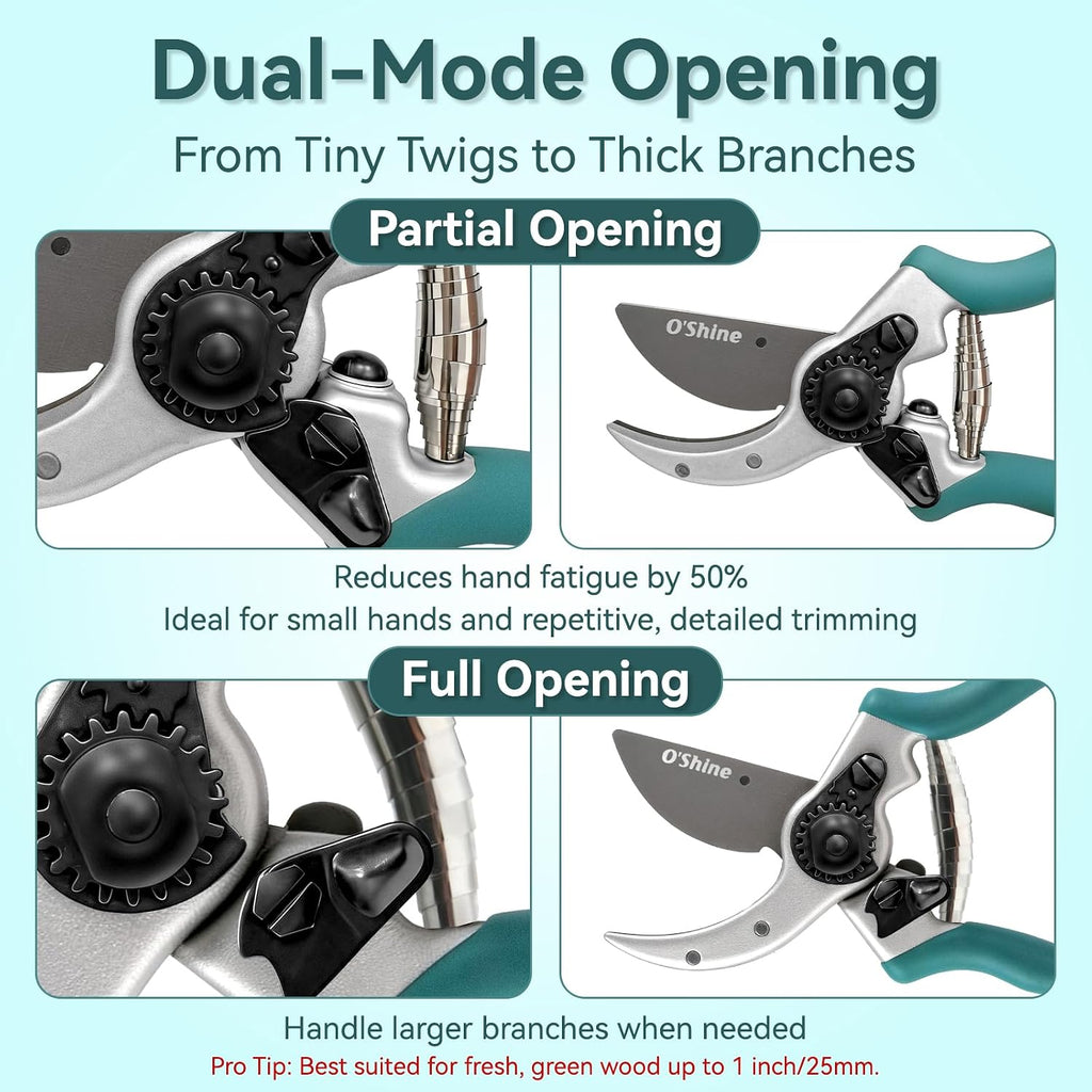 O'Shine Premium Bypass Pruning Shears - Heavy Duty Garden Shears