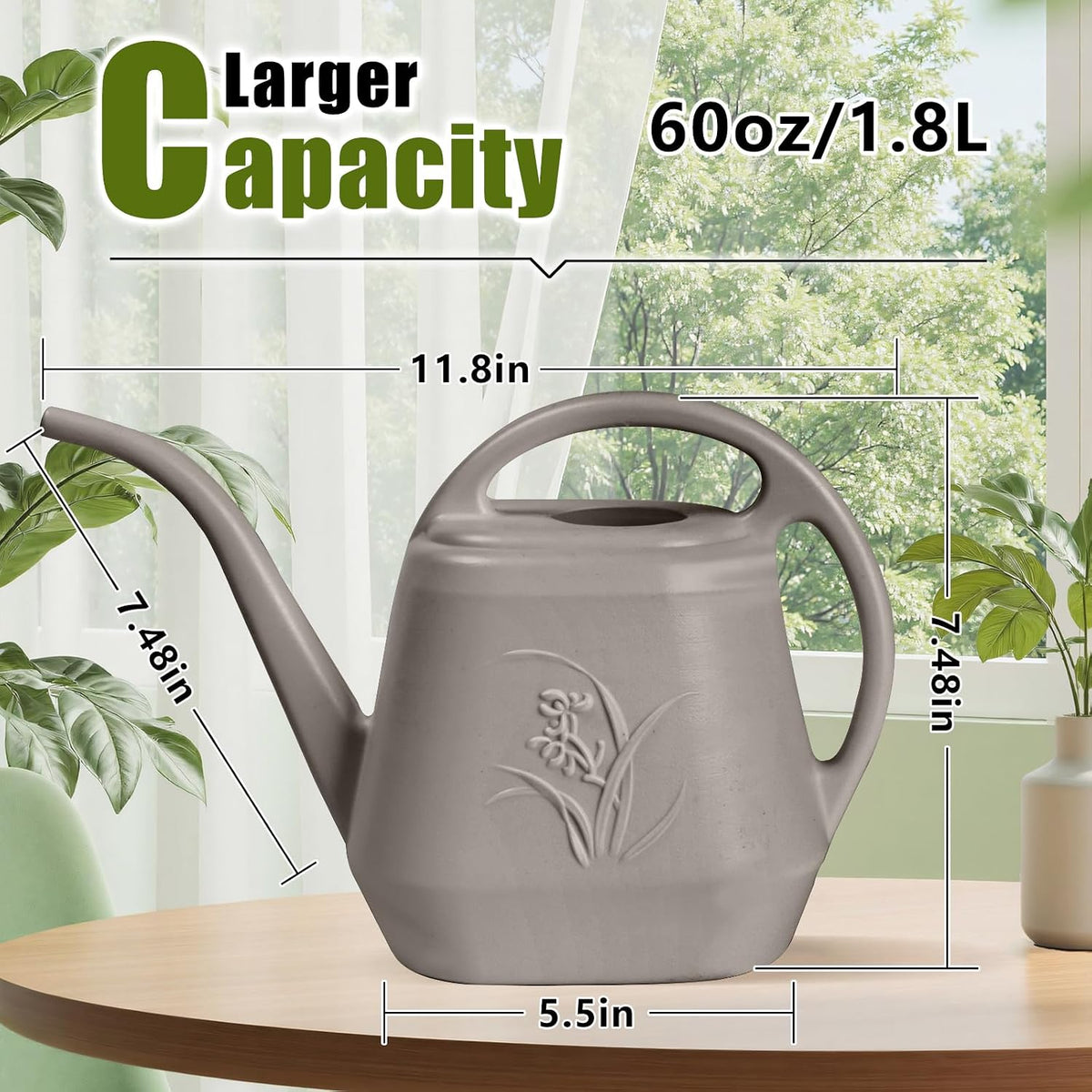 Plastic Plant Watering Can - 1/2 Gallon - Coffee Color