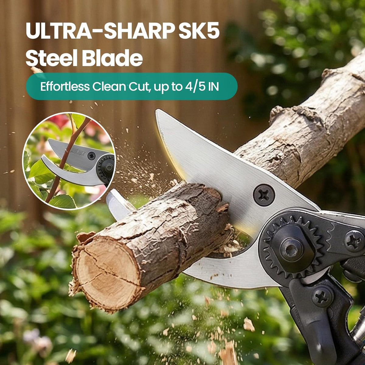 Heavy Duty Branch Cutter, Ergonomic Garden Clippers Shears for Gardening