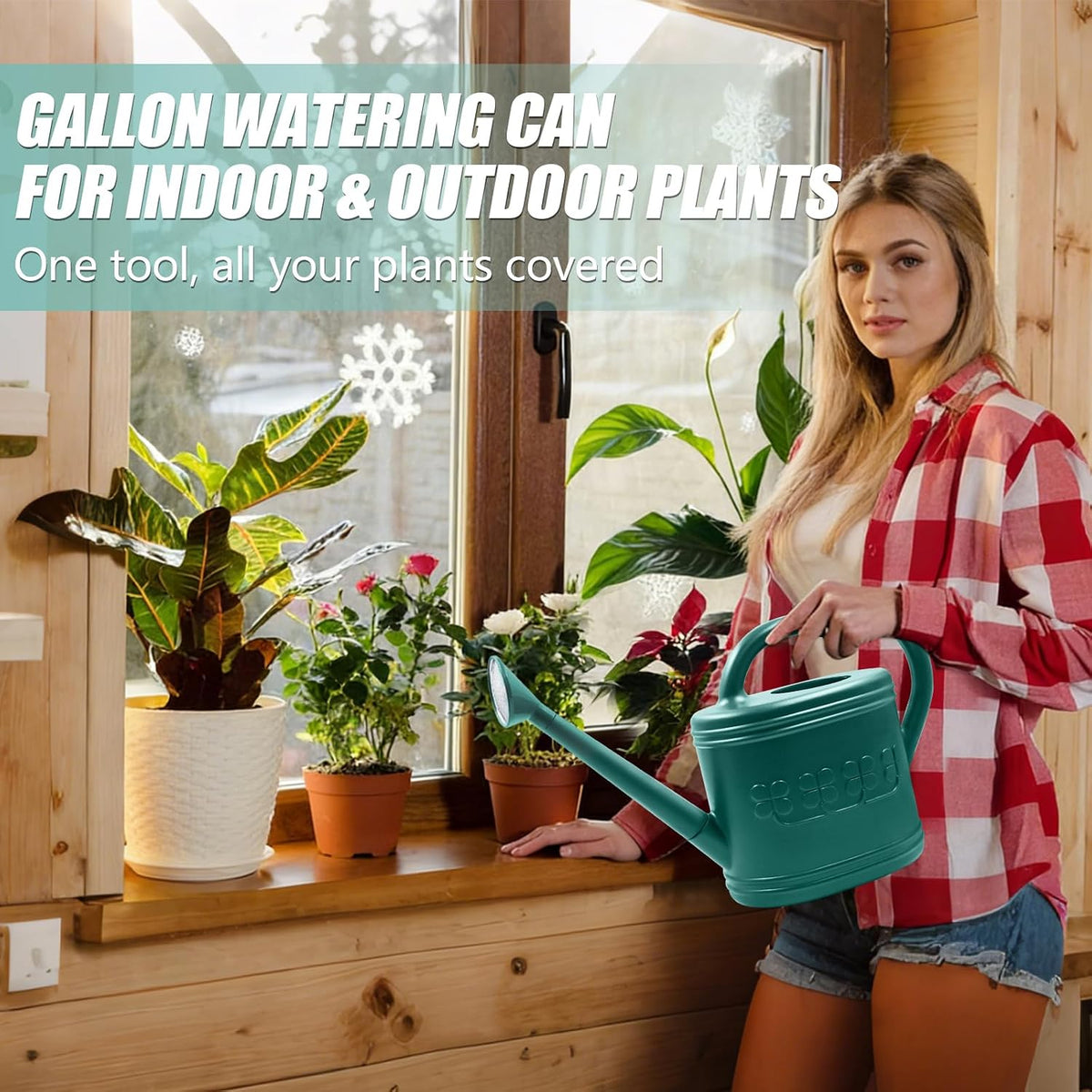 1 Gallon Watering Can, Plant Watering Can for Indoor & Outdoor