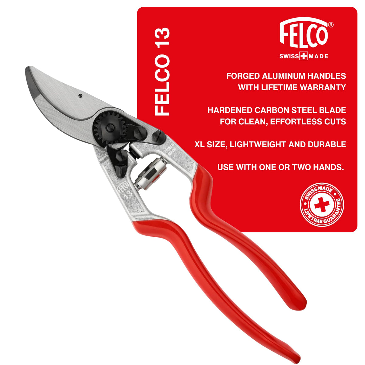 Felco F2 Pruning Shears – 9.25" Swiss-Made Garden Clippers for Professional Pruning | Hand Pruners for Gardening | Garden Tool Cutter with Precision Bypass Blade, Aluminum Body, Replaceable Parts