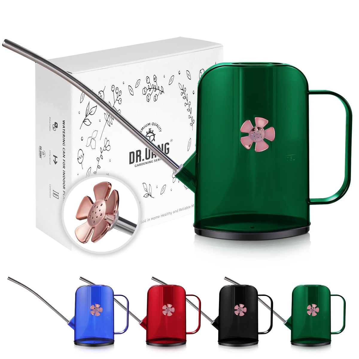 Watering Can Indoor for House Plants Small Watering cans with Long Spout Flower Model Sprinkler Head 1.2L (Blue, 1.2L)
