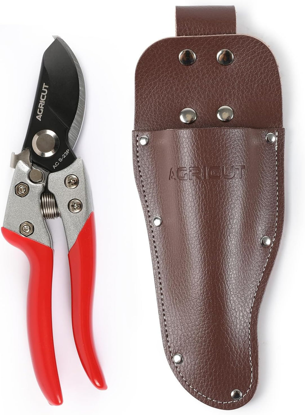 AGRICUT Hand Pruners with Sheath, Gardening Shears Scissors with Sheath